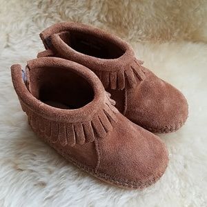 Minnetonka Velcro Back Flap Bootie